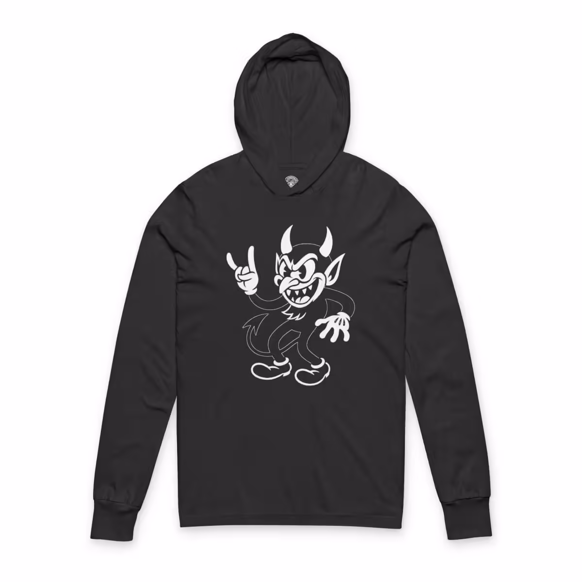 Rubber Hose the devil Vintage Cartoon Monster Hooded Long Sleeve Tee